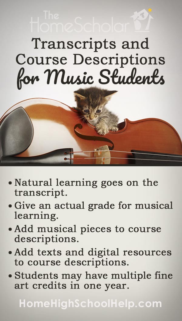transcripts and course descriptions for music students pin