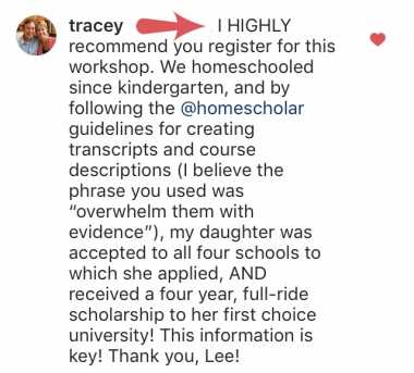 scholarships webinar Tracey review testimonial