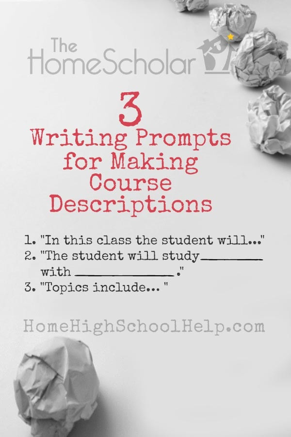 3 writing prompts for course descriptions