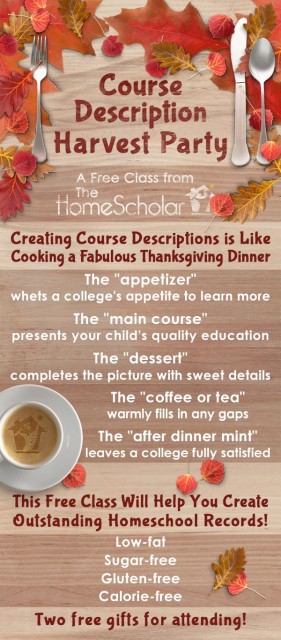 course descriptions harvest party pin