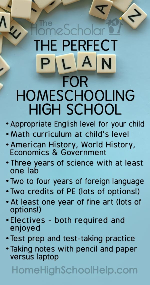 perfect homeschool plan for high school pin