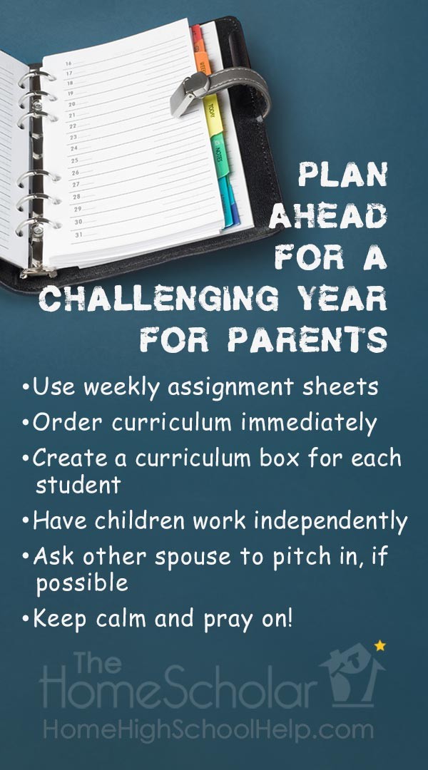 plan ahead for a challenging homeschool year for parents pin