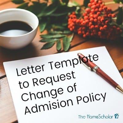 Letter Template to Request Change of Admission Policy