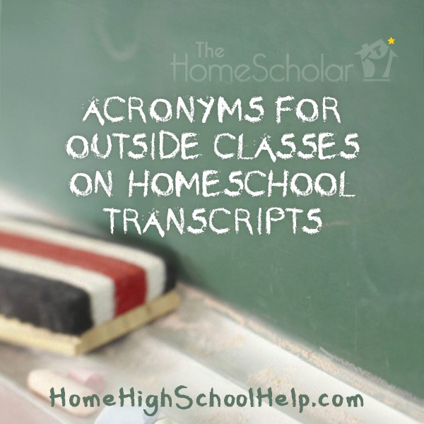 homeschool transcripts with acronyms