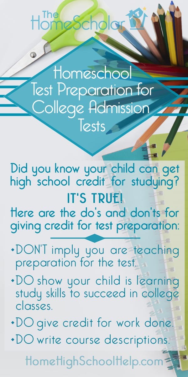 Homeschool Test Preparation for College Admission Tests