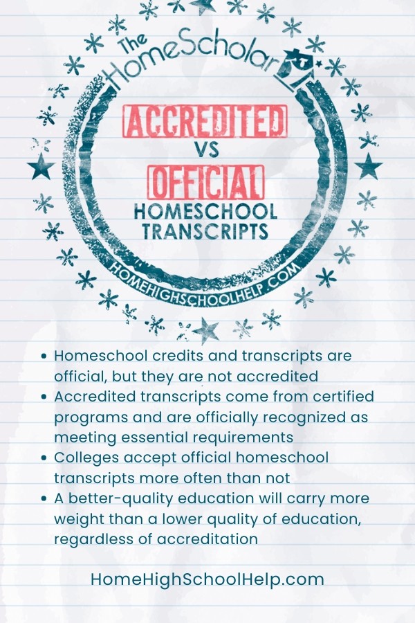 Accredited vs. Official Homeschool Transcripts