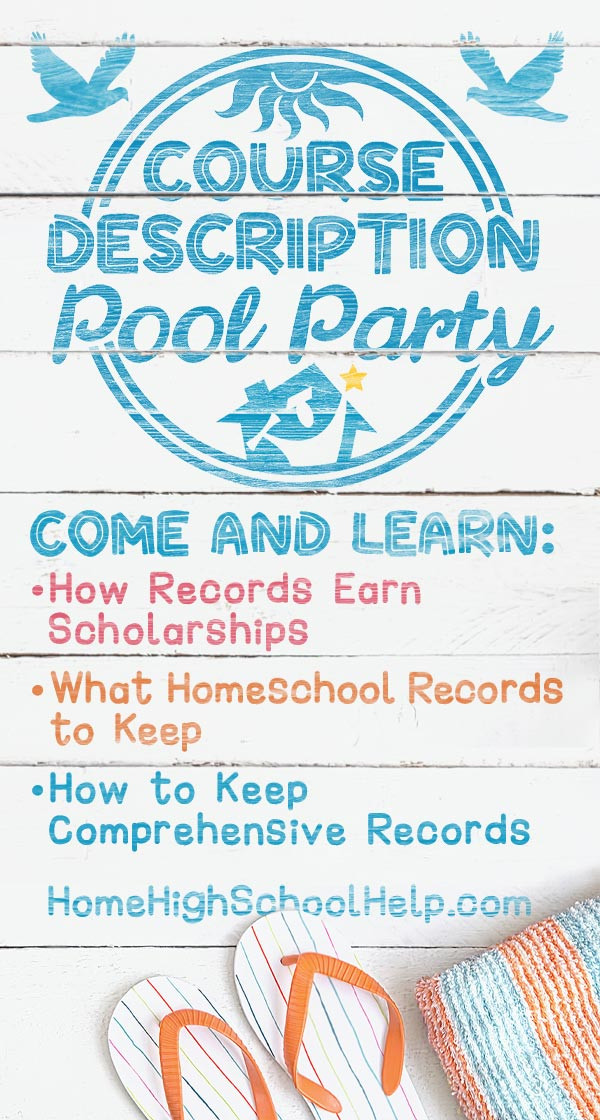 course description pool party homeschool records pin
