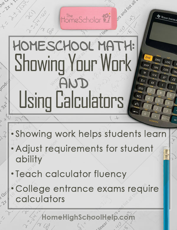 homeschool math tips showing your work using calculators pin