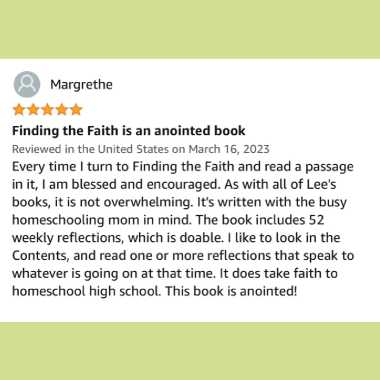 finding the faith to homeschool high school amazon review