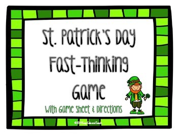 st. patrick's day activities for families fast thinking game