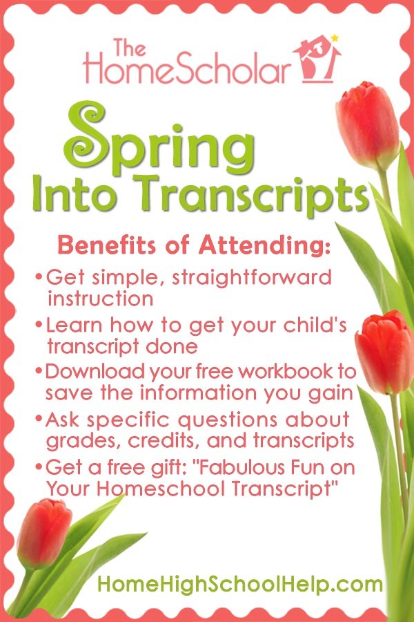 spring into homeschool transcripts pin