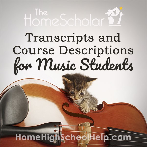 transcripts and course descriptions for music students title