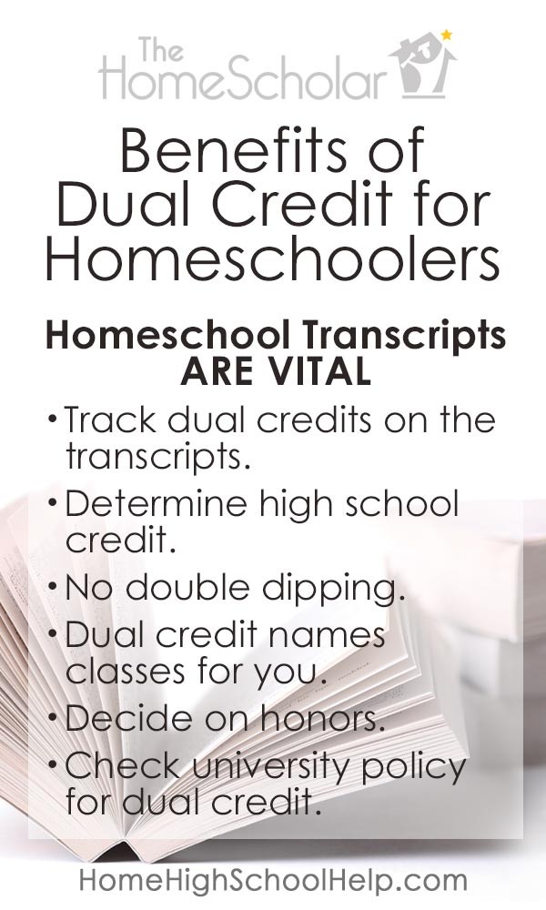 benefits of dual credit for homeschoolers pin