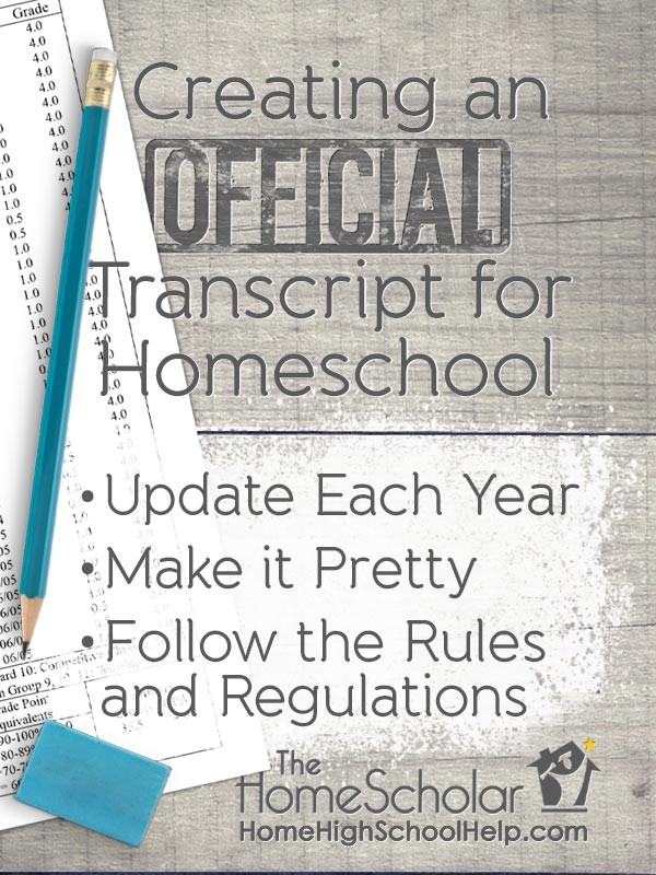 official transcript for homeschool