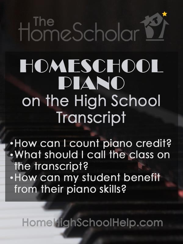 Homeschool Piano on the High School Transcript