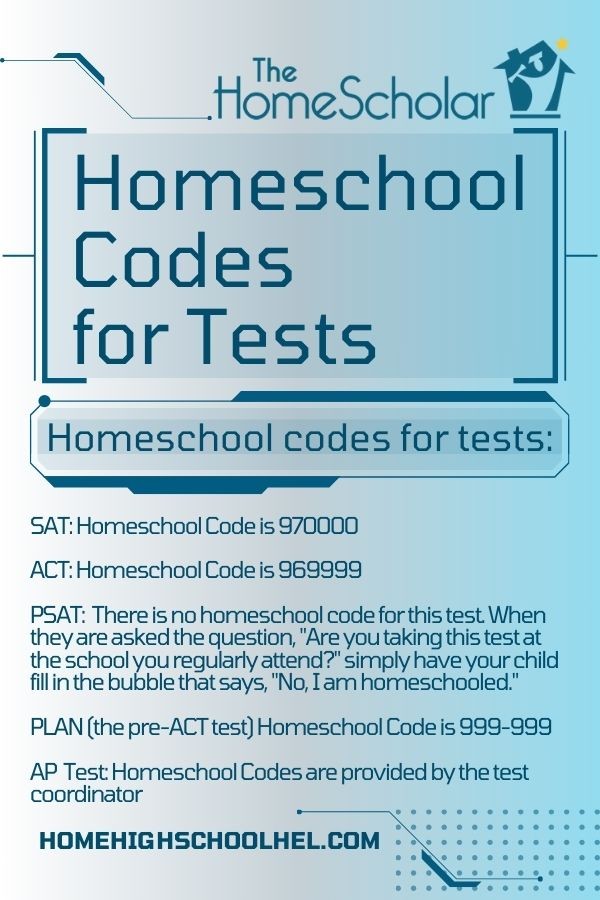 Homeschool Codes for Tests pin